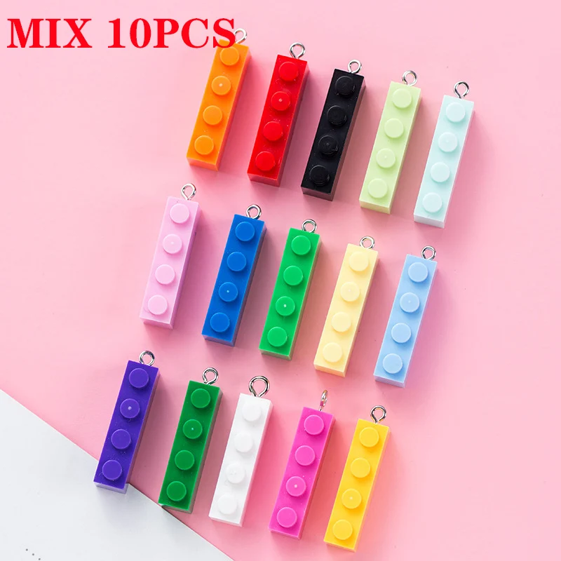 Новое поступление 10 шт. смешанные цвета синие и Желтые блоки строительные шармы