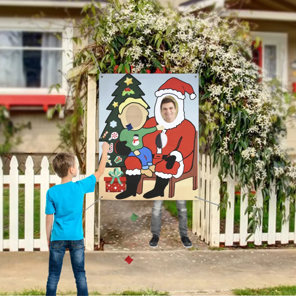 Креативные рождественские реквизиты баннер на холсте в виде игры Санта Клауса с 3