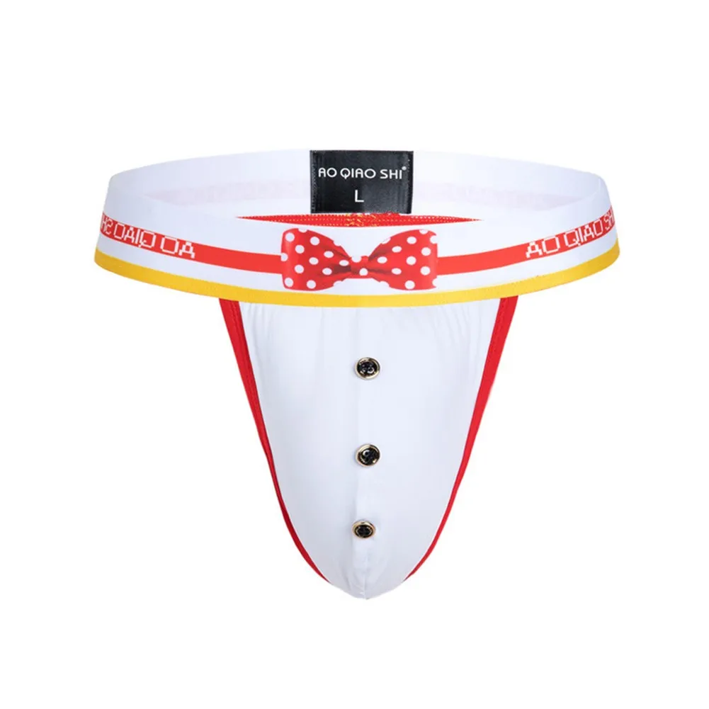 

Mens Thongs T-Panties Sexy British Style Bow Tie Gentleman Low-Waist Breathable Triangle Briefs Gays Underwear Sissy Lingerie