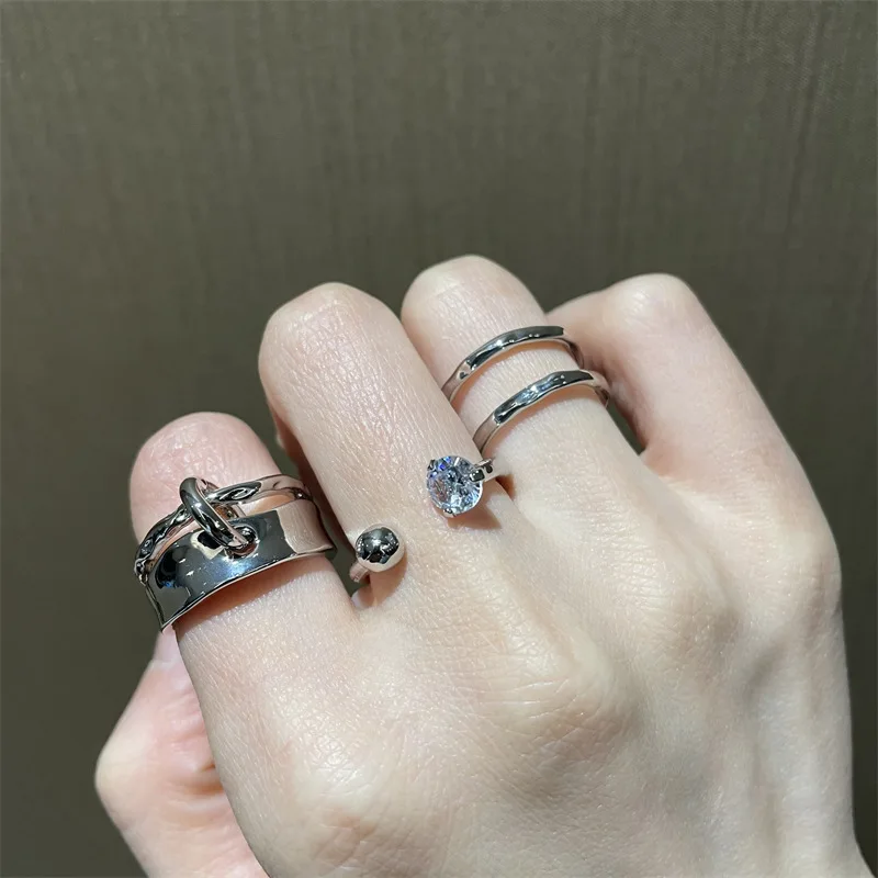 

3 шт./компл. хип-хоп Рок металлические серебряные открытые кольца с цирконием для женщин и девочек модные ювелирные изделия винтажные наборы...