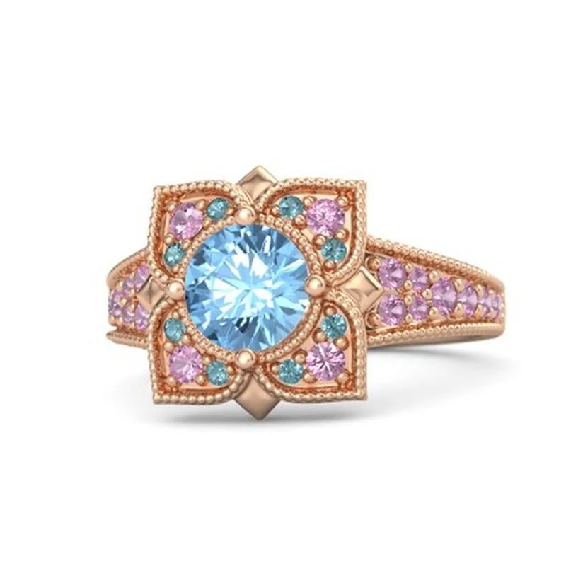 

New fashion personality full diamond women's ring engagement banquet jewelry charm trend personality accessories wholesale