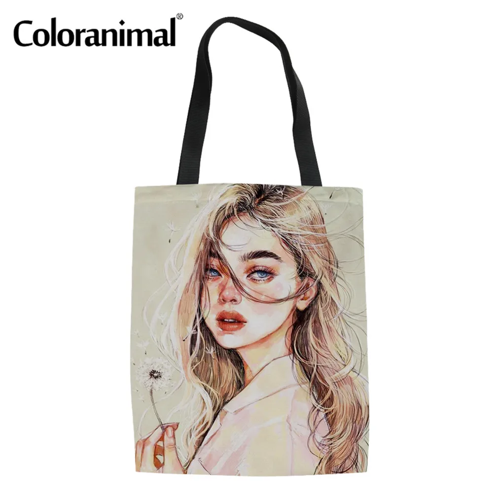 Модная продуктовая сумка Coloranimal с милым мультяшным рисунком для девочек