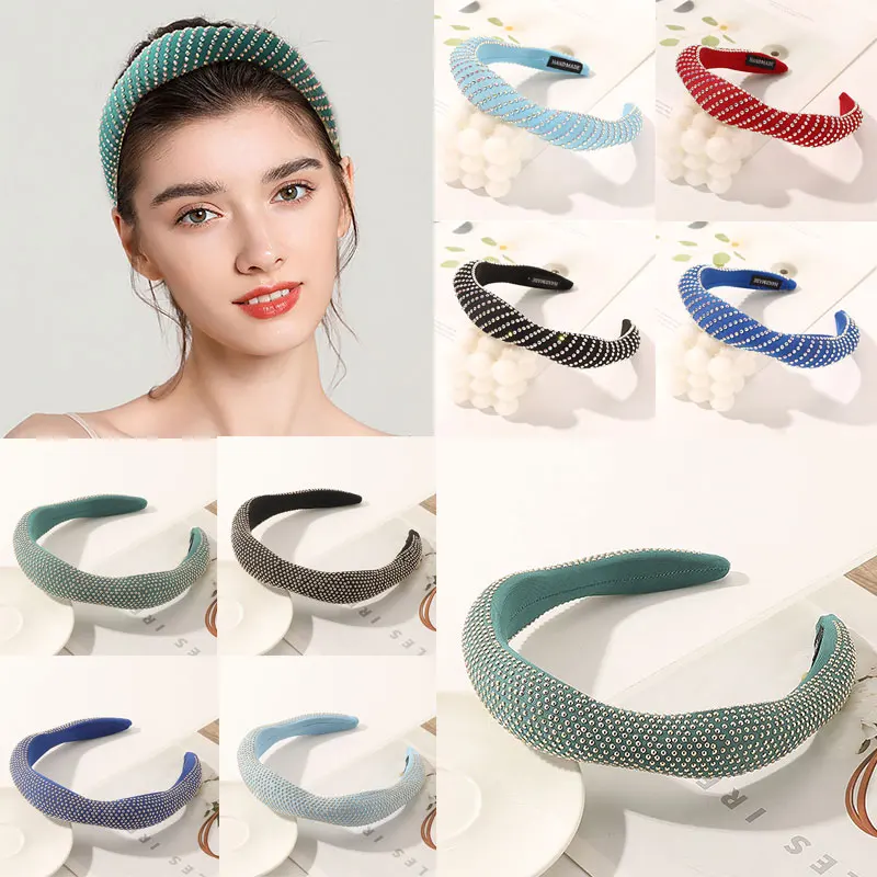 

Fashionable Sponge Headband Simple Wave Hair Bundle Temperament Exquisite Hair Accessories Female Wave Rhinestone Headband