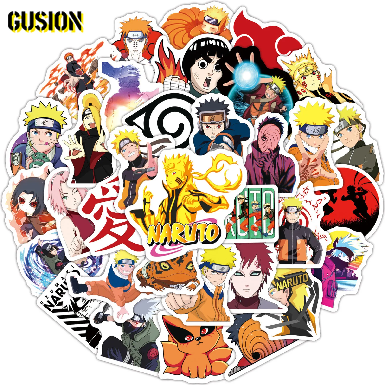 

50 шт./упак. мультфильм Наруто Аниме Водонепроницаемый гитары камера ноутбука Велосипедный спорт скейтборд мотоцикл Граффити стикер детска...