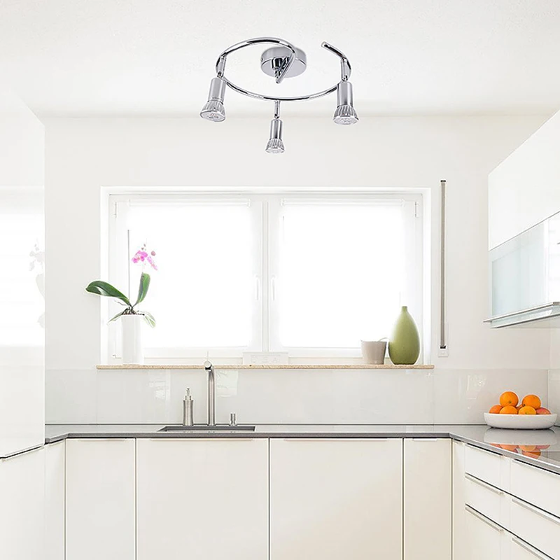 

Ceiling Spot Light 3 Spot Ceiling Light Rotatable 3 Led Gu10 9W Light Chrome Plated Design for Bedroom Living Room HVR88