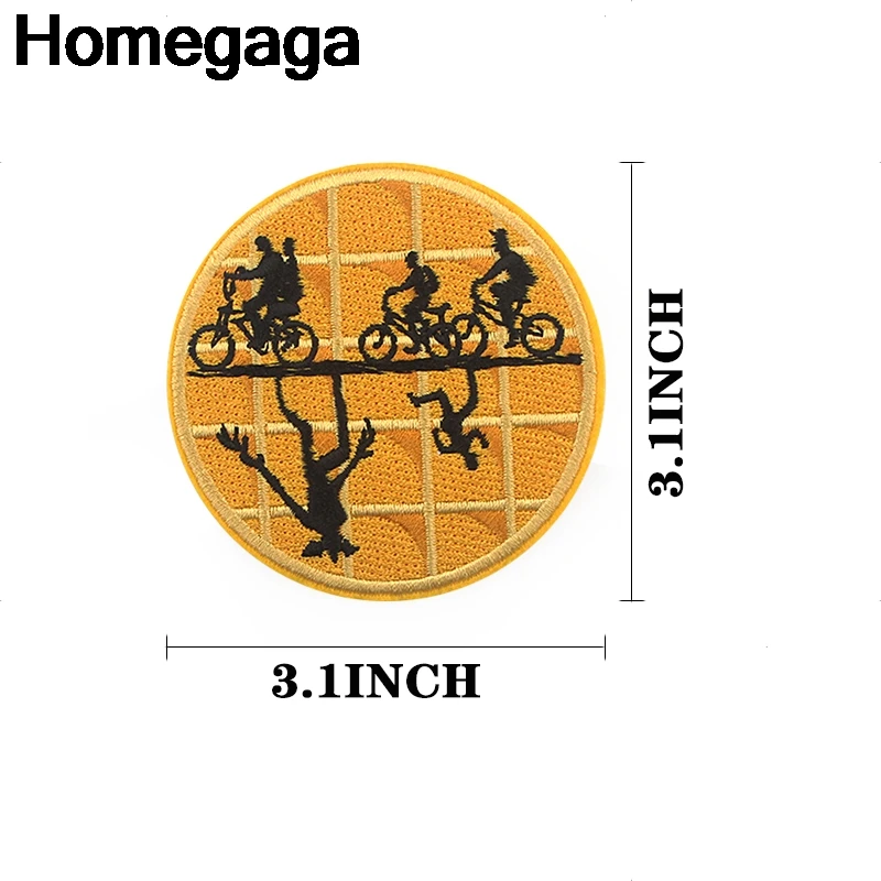 Homegaga странные вещи Круглый Мультфильм железа на заплатках Одежда diy эмблемы с вышивкой аппликация Patchworks наклейки D2258
