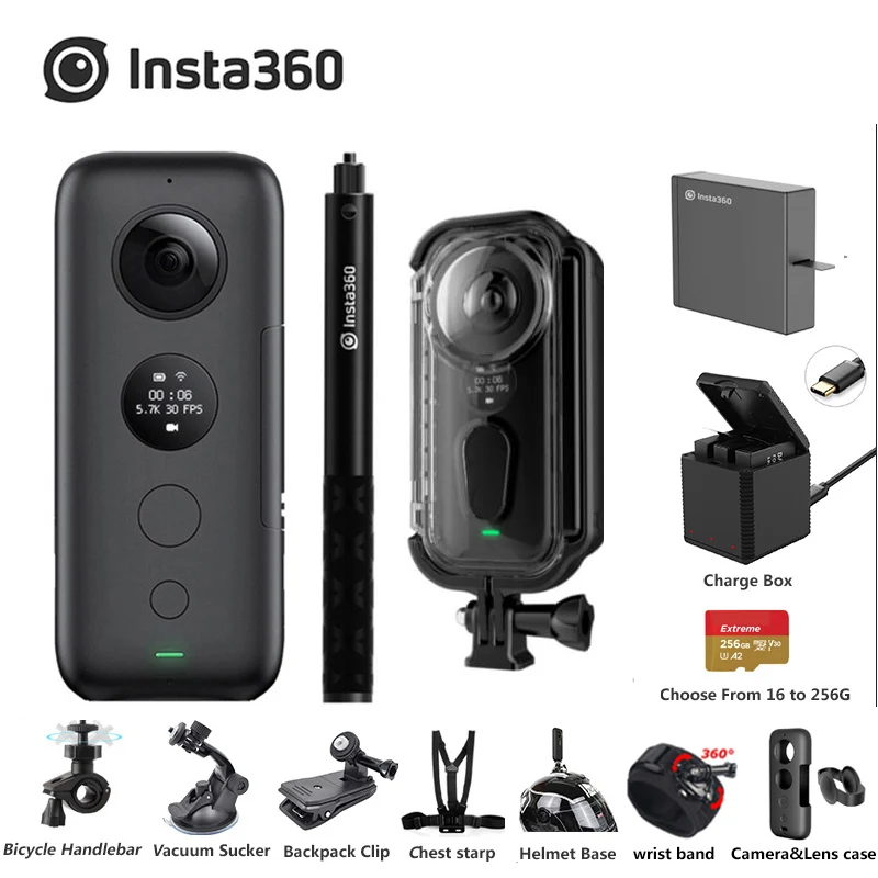 Insta360 One X Спортивная Экшн-камера 5,7 K видео 18MP Insta 360 ONE X селфи-палка Bullet Time Venture чехол - Цвет: Bundle 6
