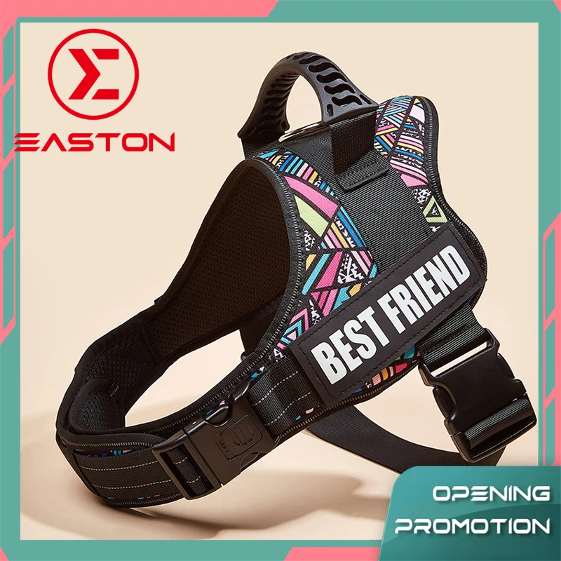 

Dog Harness with Customizable Patch Easy Control Handle and Adjustable Personalized Patches Hook Backing Name