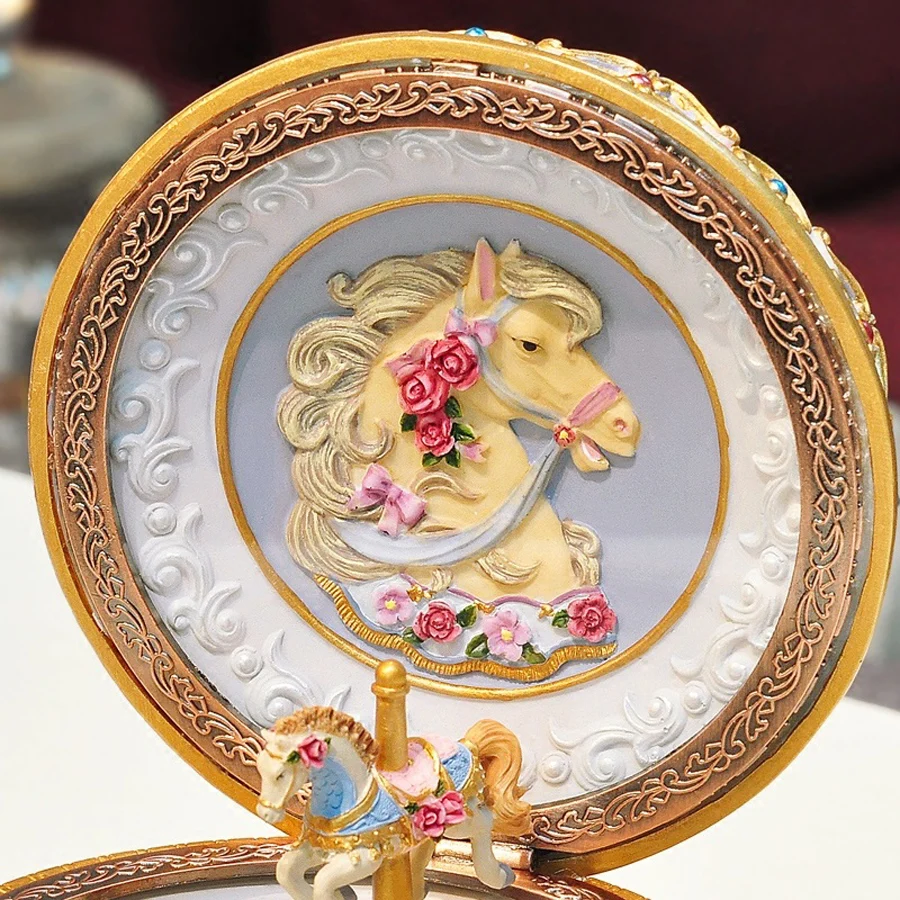 Carousel Музыкальная шкатулка со светодиодным звуковым управлением световые