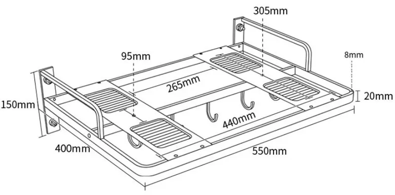 Настенный алюминиевый кронштейн для микроволновой печи кухонная полка хранения