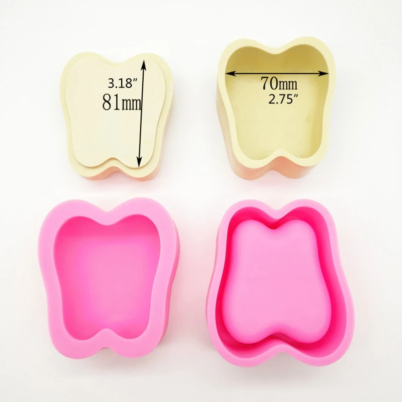 

1 Set Crystal Epoxy Resin Mold Tooth Shape Storage Box Casting Silicone Mould
