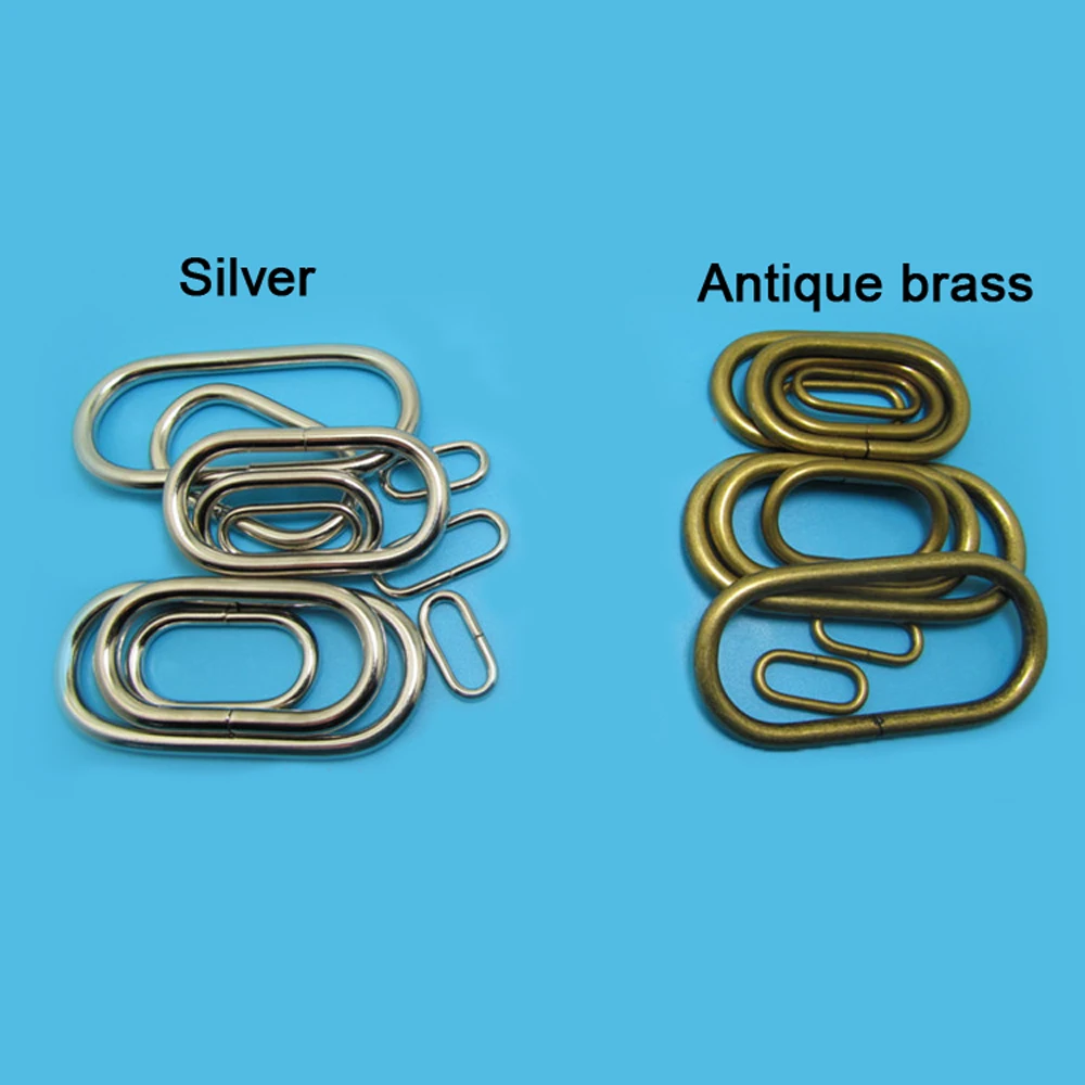 

Oval metal loop for strap, necklace, buckle, handicrafts, DIY, 15 / 20 / 25 / 30 / 40 / 50mm, 2 pieces.