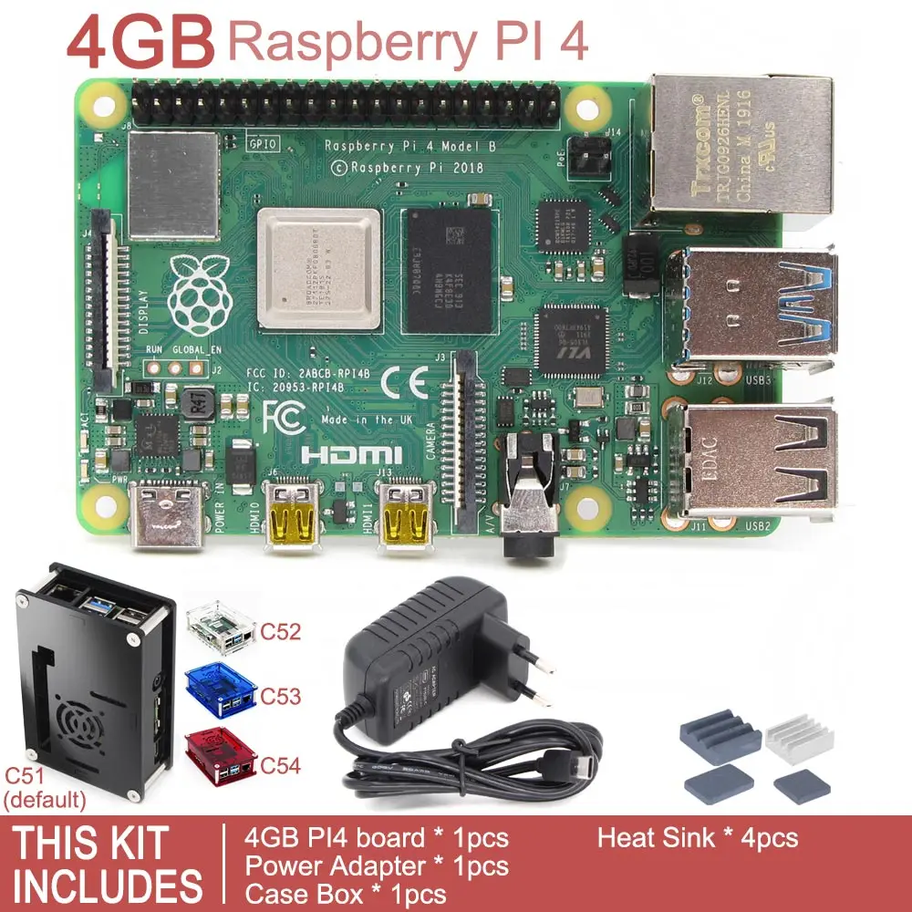 Выпуск Raspberry Pi 4 Модель B BCM2711 четырехъядерный процессор 1,5 ГГц 1 ГБ/2 ГБ/4 ГБ SDRAM комплект макетной платы