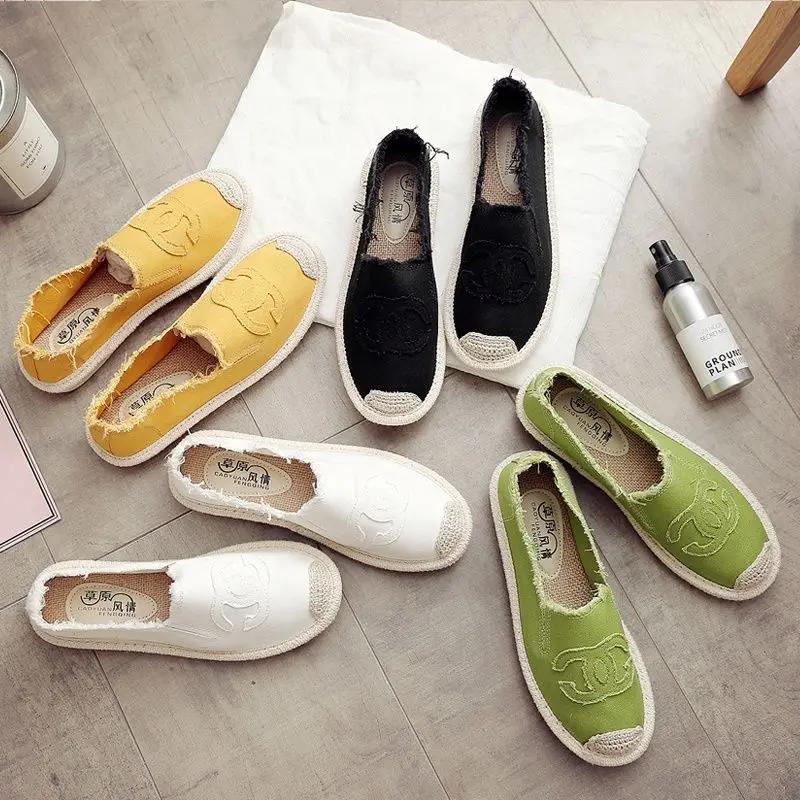 

Hollow Fisherman Female Shoes Women's Flats Canvas Shoes 2021 Spring Summer Women Shoes Cut Out Canvas Shallow Slip On Casual
