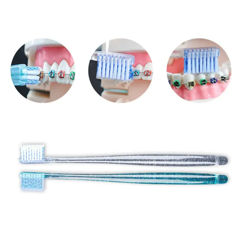 2 шт./компл. Ортодонтическая зубная щетка для взрослых U мягкая отделка щетинки