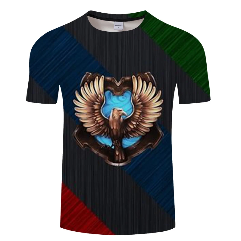 Повседневная мужская футболка с принтом из фильма Ravenclaw летняя коротким рукавом