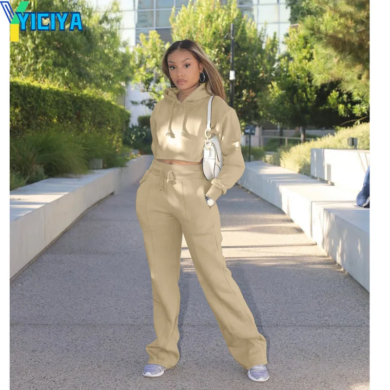 

Women's Sports Fleece Suit Female 2021 Winter Pants Loose Long Sleeve Sweater Two-piece Sets Tracksuit Women Hoodie Sweatshirts