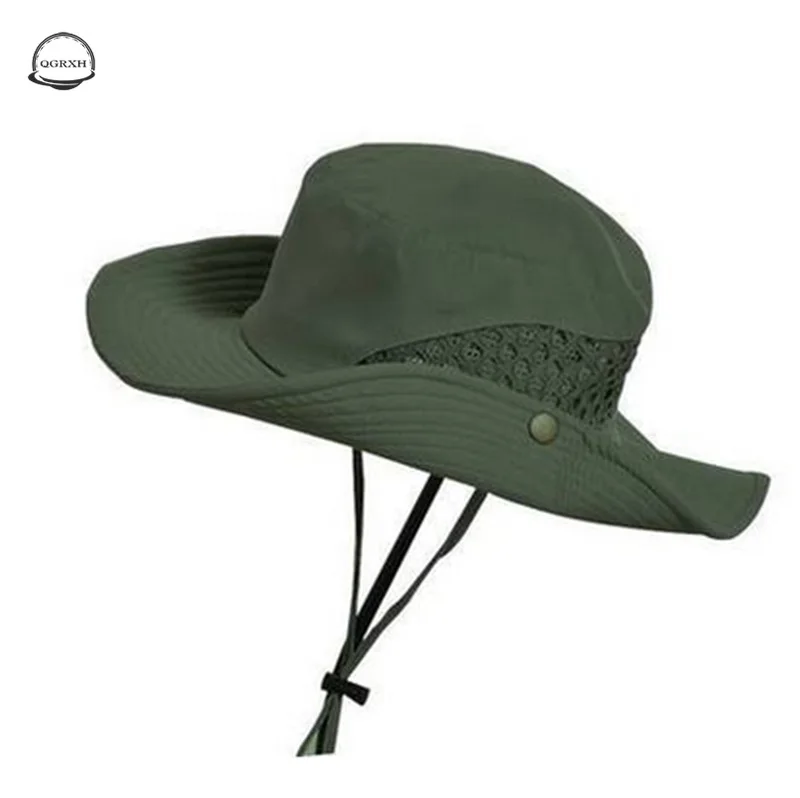 

Summer Mountaineering Waterproof Fishing Hat Men Outdoor Hiking Camping Wide Fisherman Hat Anti-UV Bucket Cap Unisex Sun Cap