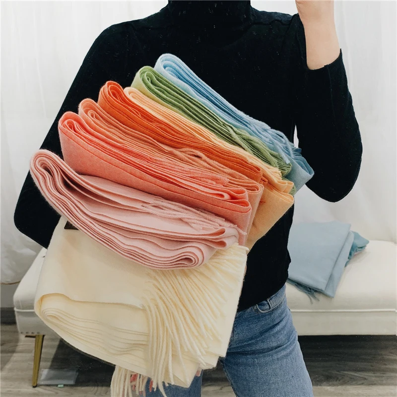 

winter autumn Scarves for women pure color imitation cashmere cute girls,long warm thick scarf high quality Scarves for ladies