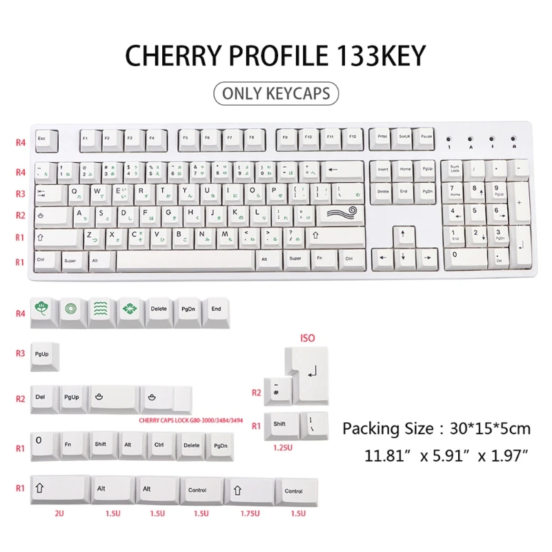 

Mechanical Keycap Japanese Character Cherry Profile 133Keys for Cherry MX Switch