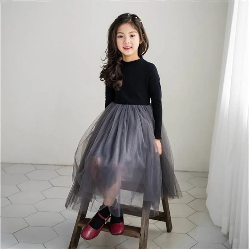 Baby Girl Princess Party Frock 2020 Spring Fall Winter Velvet Tulle Mesh Dress Elegant Evening puffy Warm Kids Clothe | Детская одежда