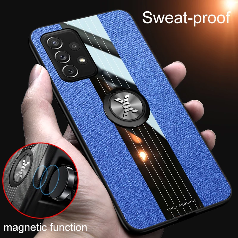 

Armor Phone Case For Samsung Galaxy A52 A72 A32 4G 5G A12 A42 A02 A02S A21S A81 A21 A10 A01 A71 A51 With Magnetic Bracket Cover