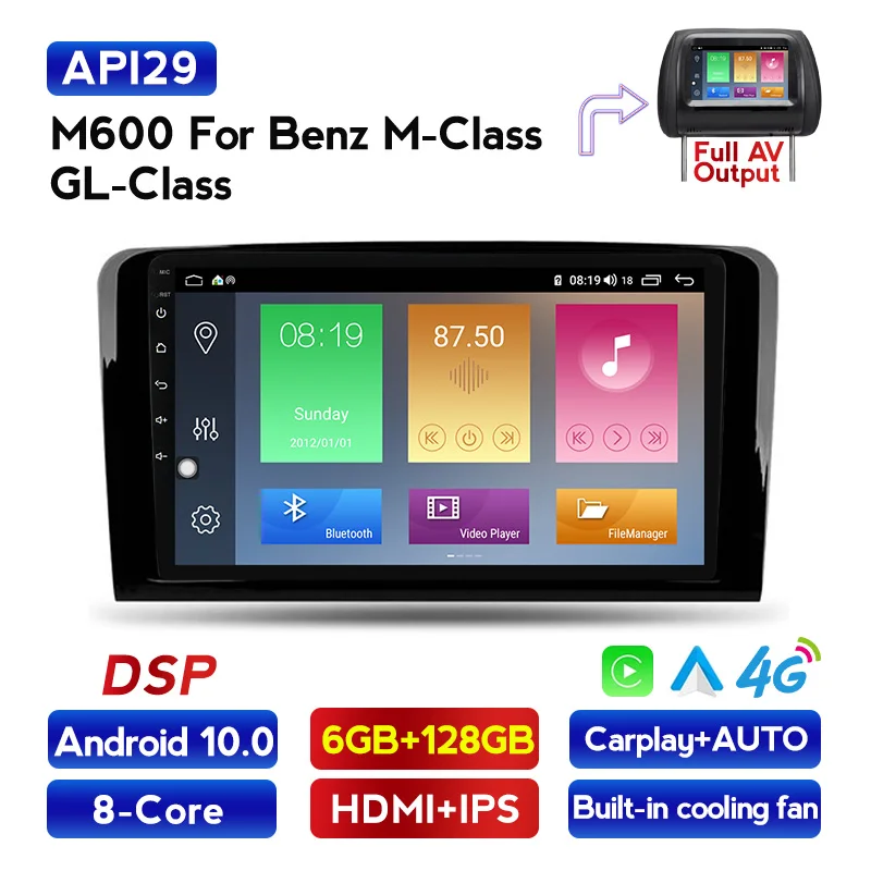 HD Android 10 Car Radio Multimedia Player For Mercedes-Benz M-Class W164 GL-Class X164 ML GL ML350 ML500 GL320 ML280 GL350 GL450 |