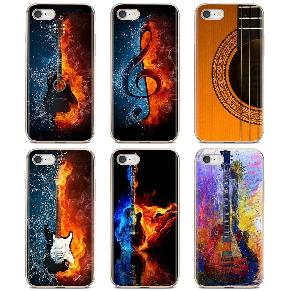 Мягкий Тонкий силиконовый чехол из ТПУ с рисунком Водяной и огненной гитары для