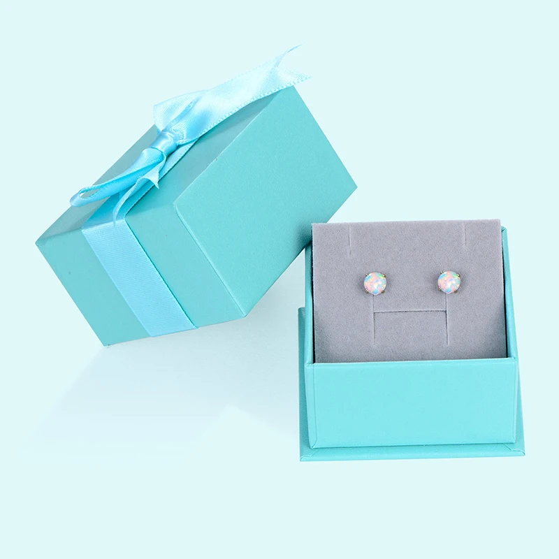 

14K Gold Whit Opal Stud Earrings Round Fashion Classic Earring Christmas Gift for Lover