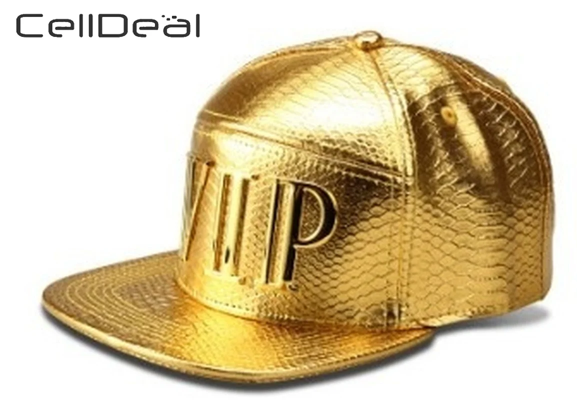 1 шт. хип-хоп бейсболка стиль золото &quotVIP&quot логотип кожа ПУ бейсболки США рэп DJ
