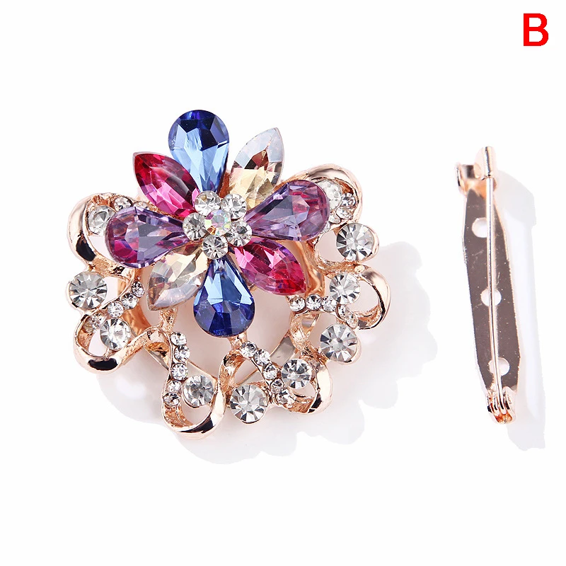 

Wreath Brooch Rhinestone Multicolor Brooches Pins Crystal Wedding Broaches For Bridal Bouquet Dress Sash Broach Jewelry Gift