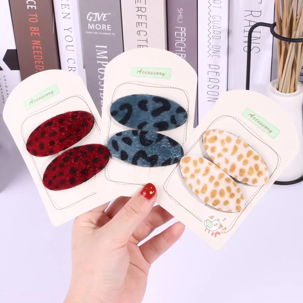 Заколка для волос леопардовая девочек аксессуар на голову из ткани с