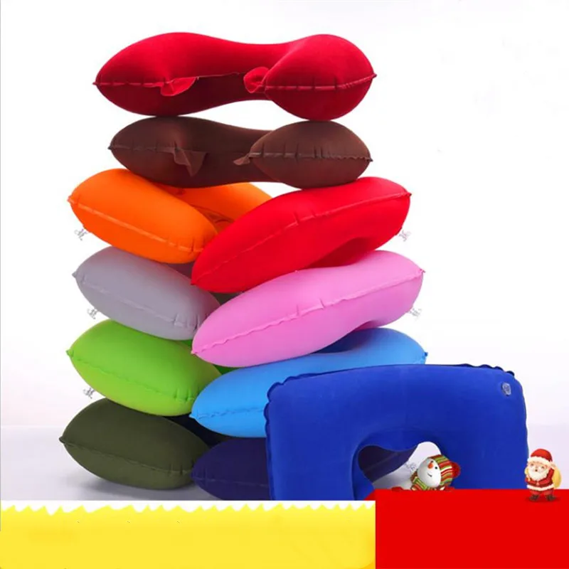 

Portable U Inflatable Neck Pillow Travel Air Pillows Flight Inflatable Pillows Fold Outdoor Travel Camping Neck Support Headrest