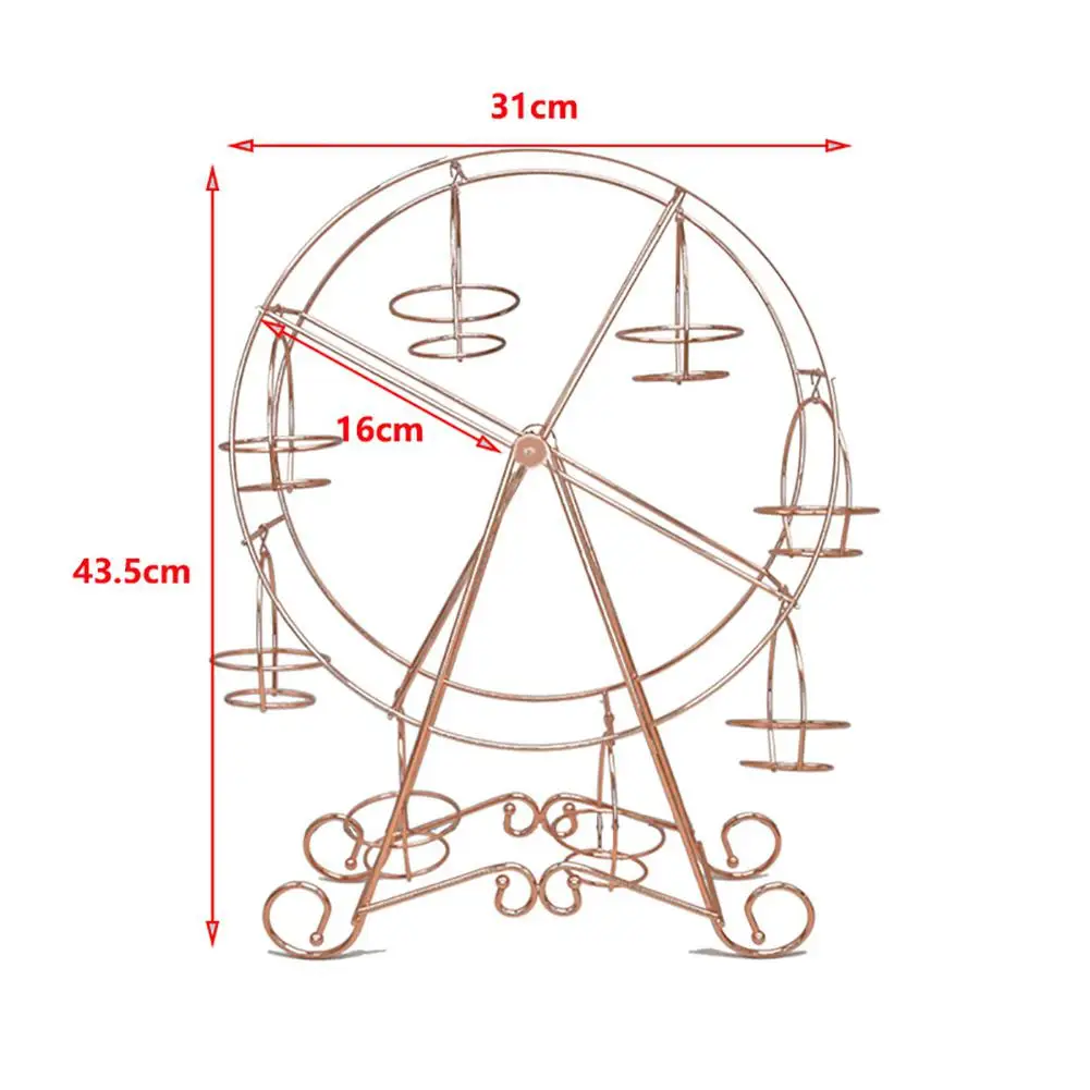 

Studyset 8 Cups Rose Gold Color Ferris Wheel Shape Cake Display Stand for DIY Baking Tool