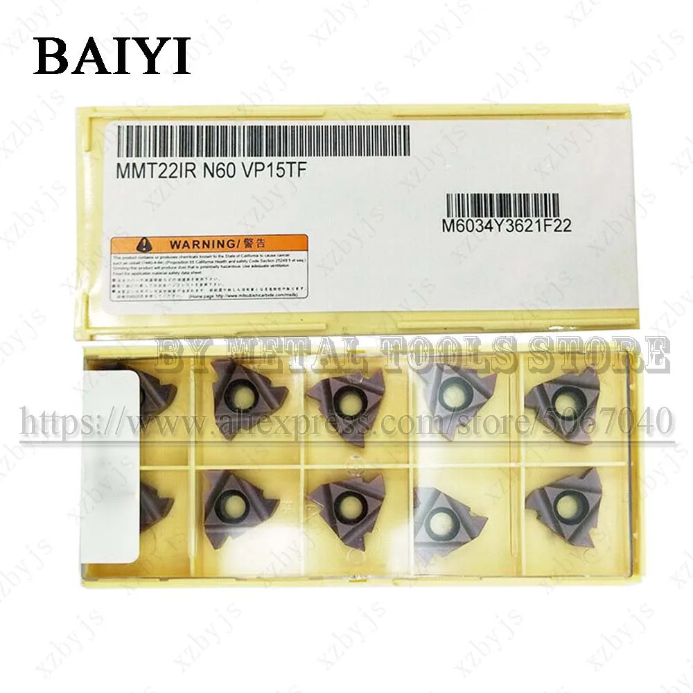 10 шт. MMT22ER/IR N60 VP15TF токарный инструмент для нарезания резьбы лезвие с ЧПУ