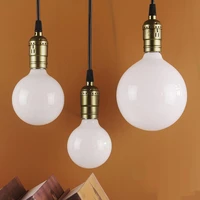 led edison globe light bulb g95 e27 base chandelier lamps warm white 2700k g80 9w bathroom vanity mirror light milky pearl