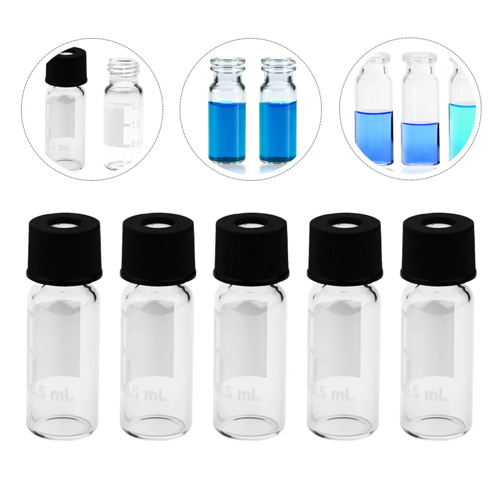 

100pcs 2ml 8-425 Liquid Sampling Vials Sample Glass Bottles Screw Cap Bottles