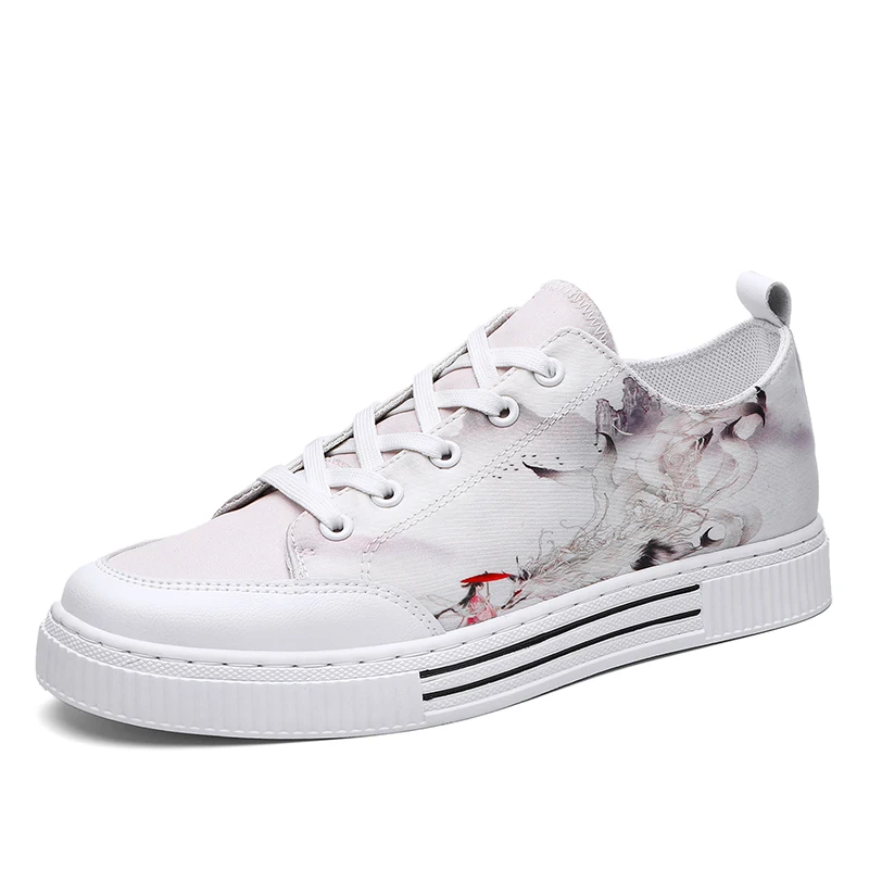 

Туфли мужские Canvs, с рисунком животных, драконов, на резиновой подошве, с круглым носком, на шнуровке, на плоской подошве, повседневные, для пу...