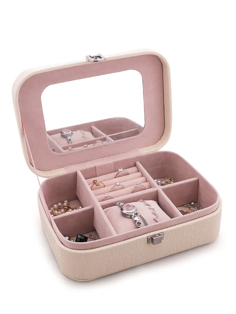 

Large capacity Jewelry box jewelry earring storage box make up case