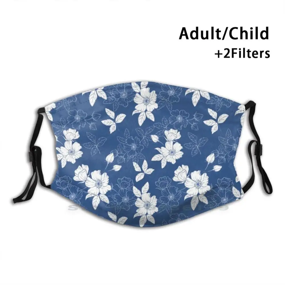 

Темно-синего цвета, декорированные цветами; Анти-Пылевой Фильтр моющийся маска для лица для детей на весну; С цветочным принтом; Тип: Цветочн...