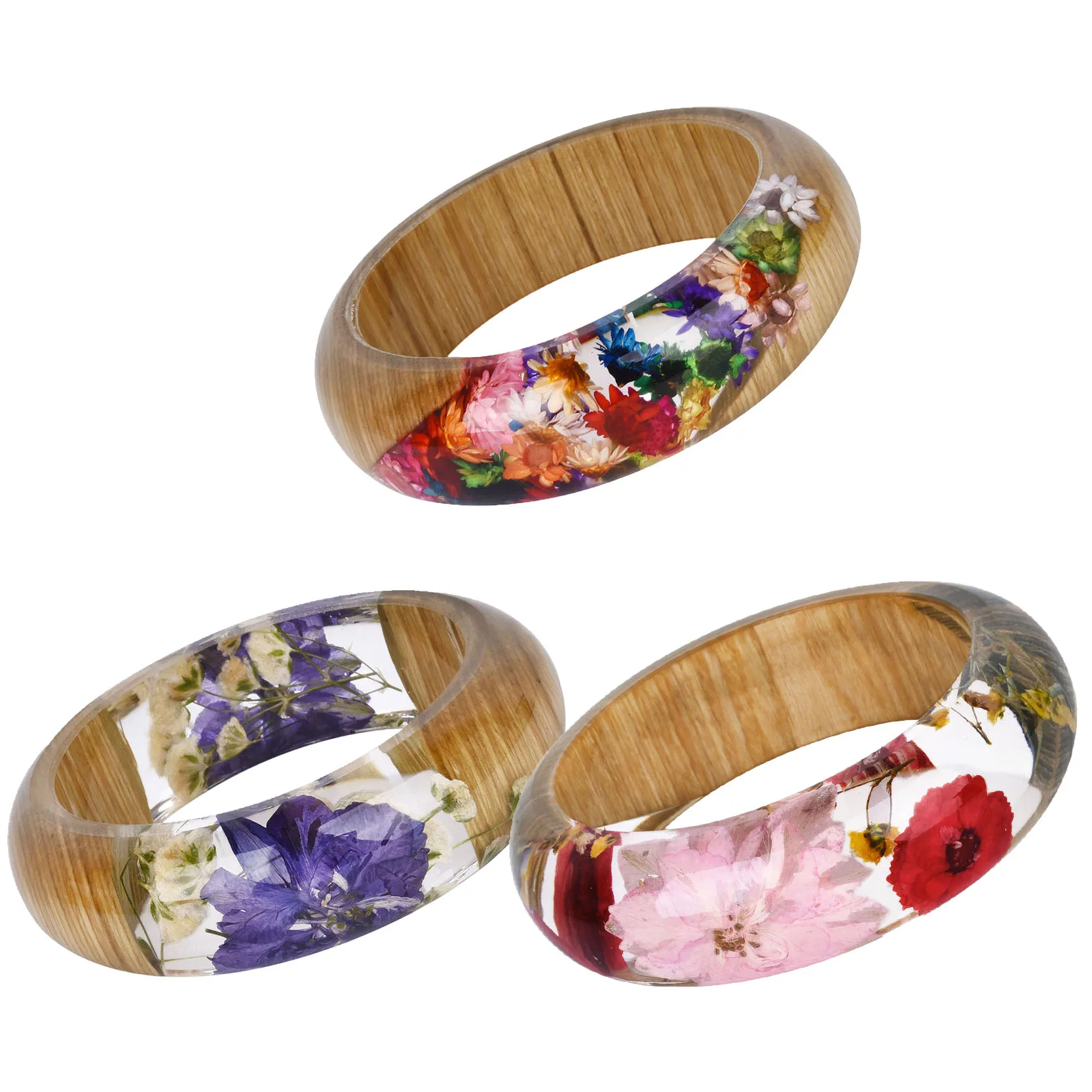 KCALOE Натуральные сушеные цветы деревянные браслеты браслет для женщин ребенок