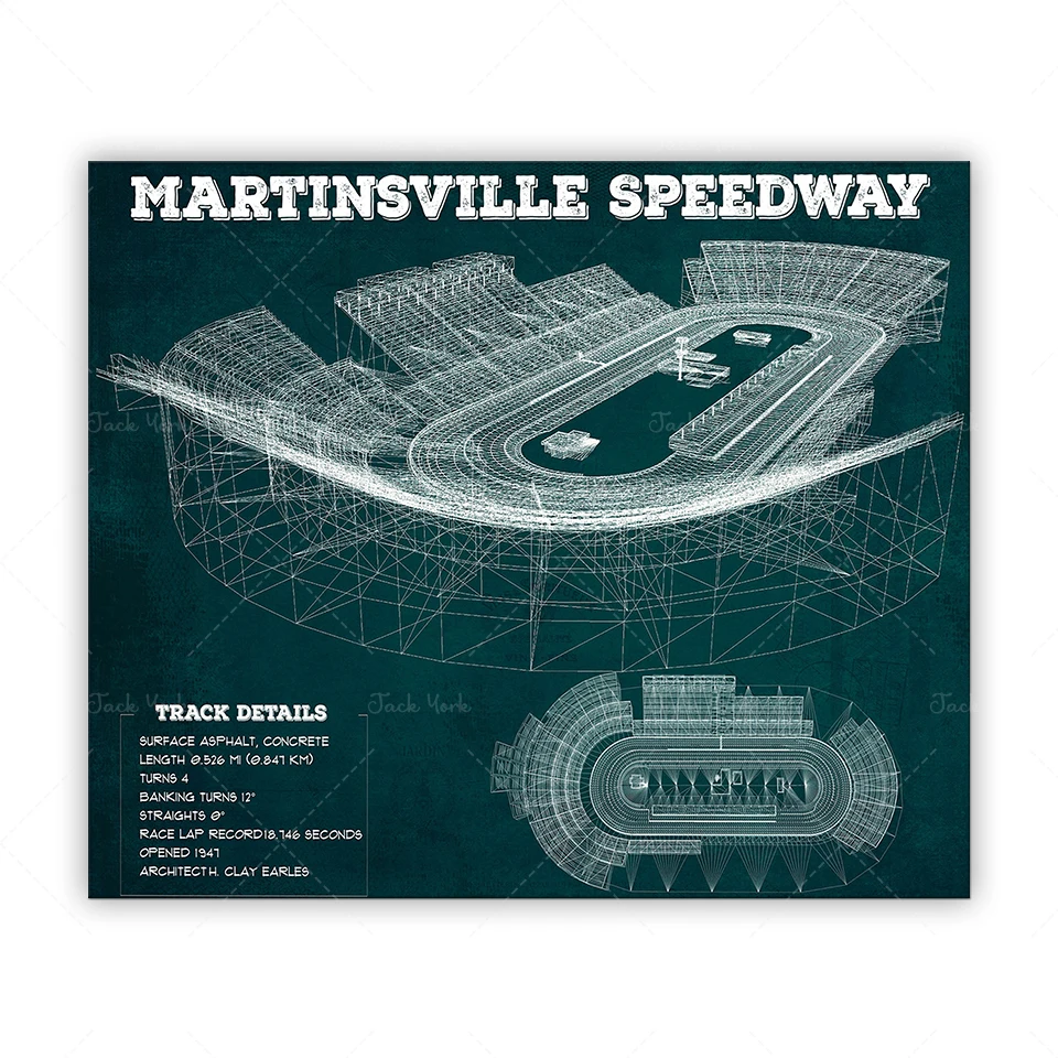 С принтом гоночной трассы мартинсвилл
