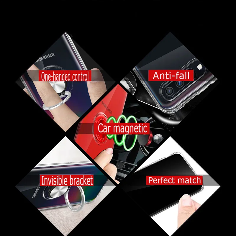 Для samsung Galaxy A70 чехол Clear кольцо из ТПУ телефонные чехлы для samsung A10 A20 A20e A30 A30s A40 A50 A50s A60 A70 A80 A90 чехол