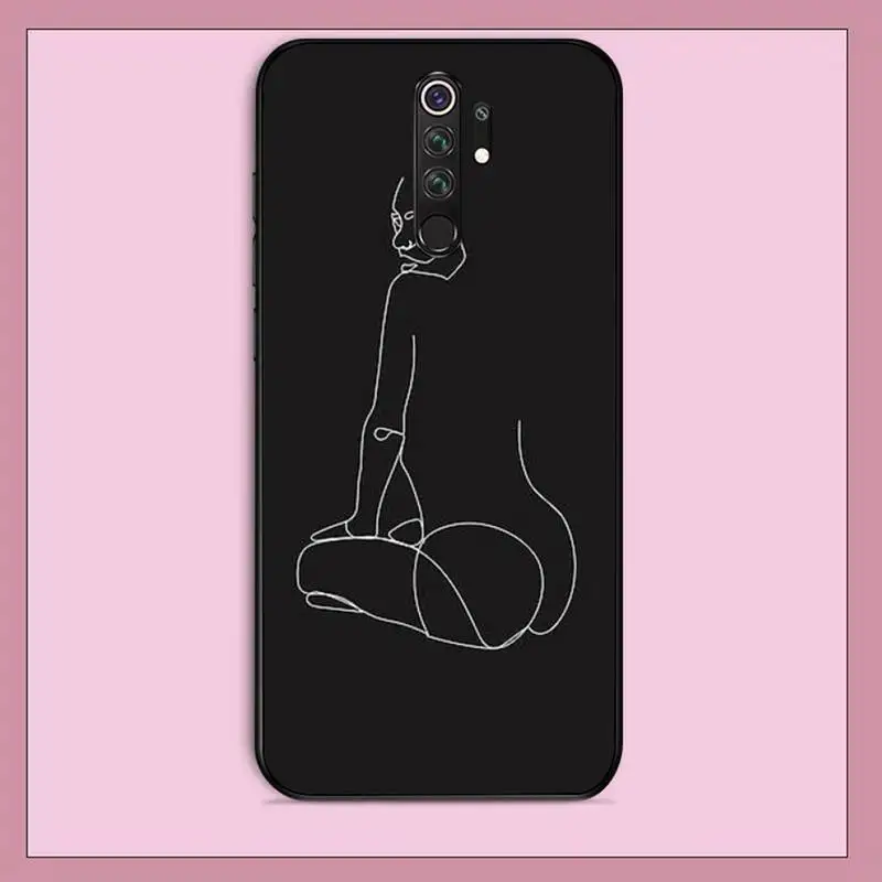 FHNBLJ Art Simple Kiss Rose Sex Girl Body Silicone Black Phone Case for RedMi note 9 4 5 6 7 5a 8 pro max 4X 5A 8T | Мобильные