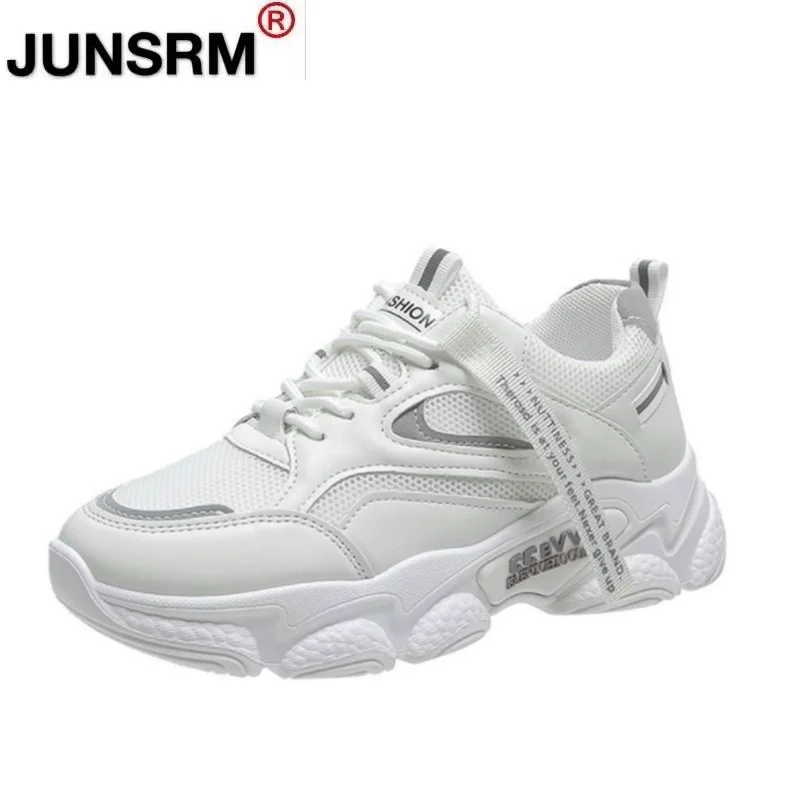 

2021 New Summer Women's Vulcanize Shoes Fashion Women Platform Lace Up Casual Shoes Outdoor Comfortable Sneakers Women Dad Shoes