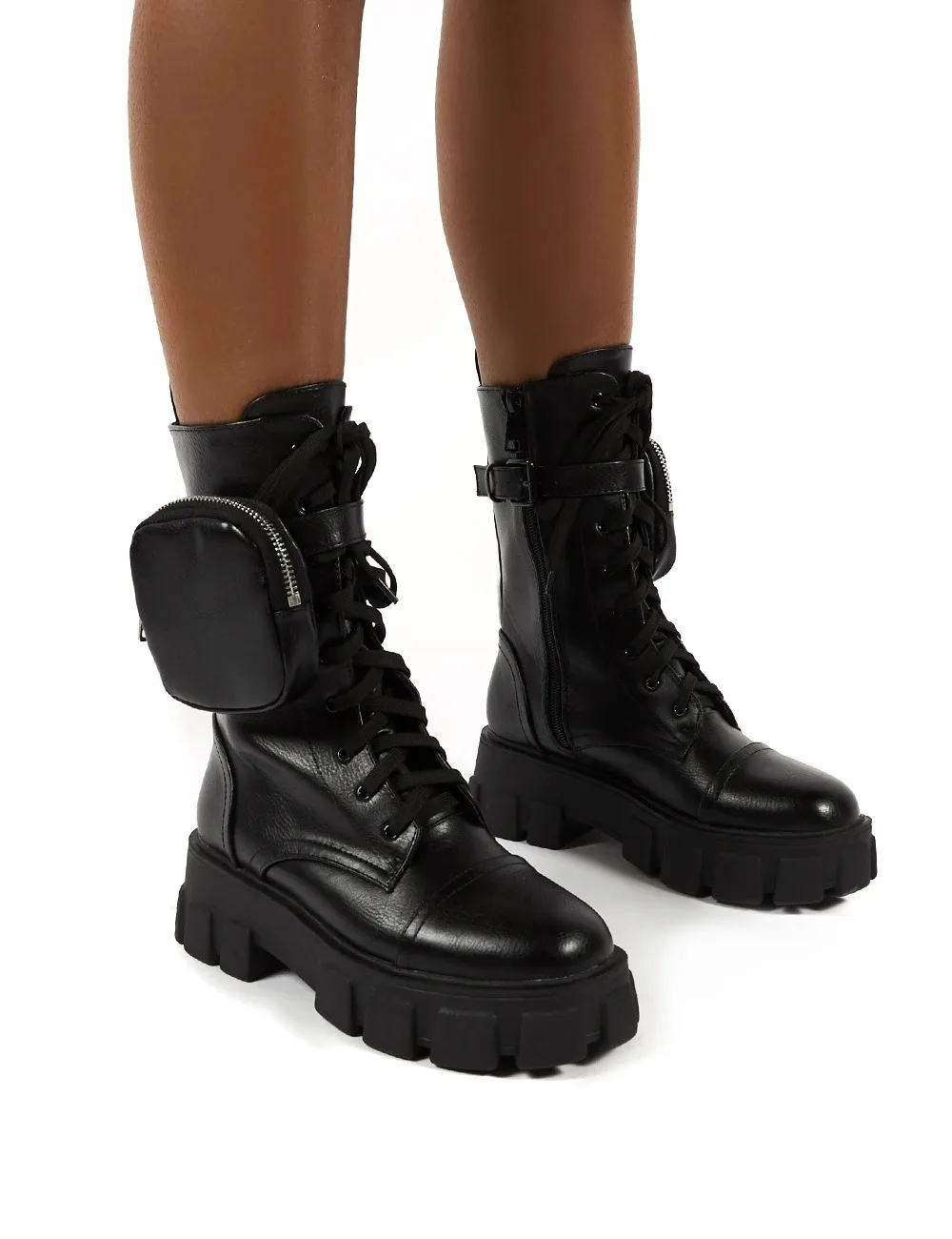 Женские ботинки со шнуровкой и карманами женские на ремешке с пряжкой широким