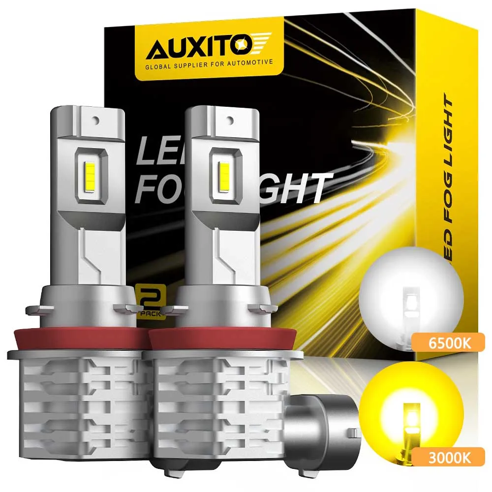 

2PCS H11 H8 Led Fog Lamp Canbus 3000K Amber 6500K White H10 HB3 9005 HB4 9006 Led Bulbs Car Auto DRL Daytime Running Lights 12V