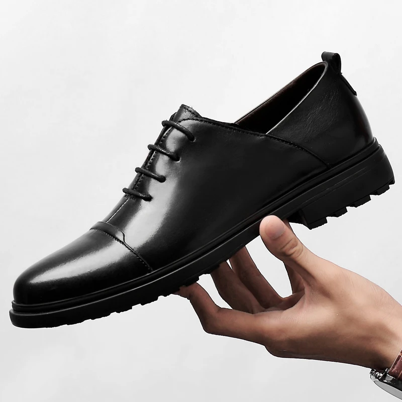 Мужские туфли-Броги из натуральной коровьей кожи деловые и свадебные туфли