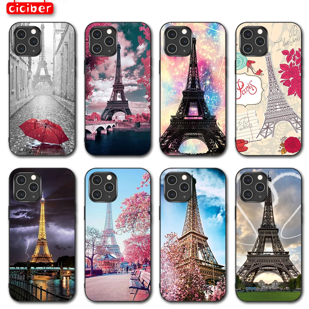 

Suitable for IPhone 13 12 Pro Max Mini 11 XS XR X SE 2020 8 7 6 6s Plus 5S 5 Luxury Tower Coque Soft Silicone Black Case Cover
