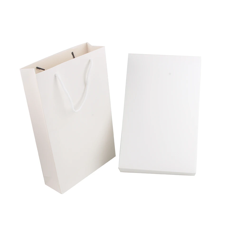 White/Black  name logo Tshirt dress hair bundles packaging paper box and bag